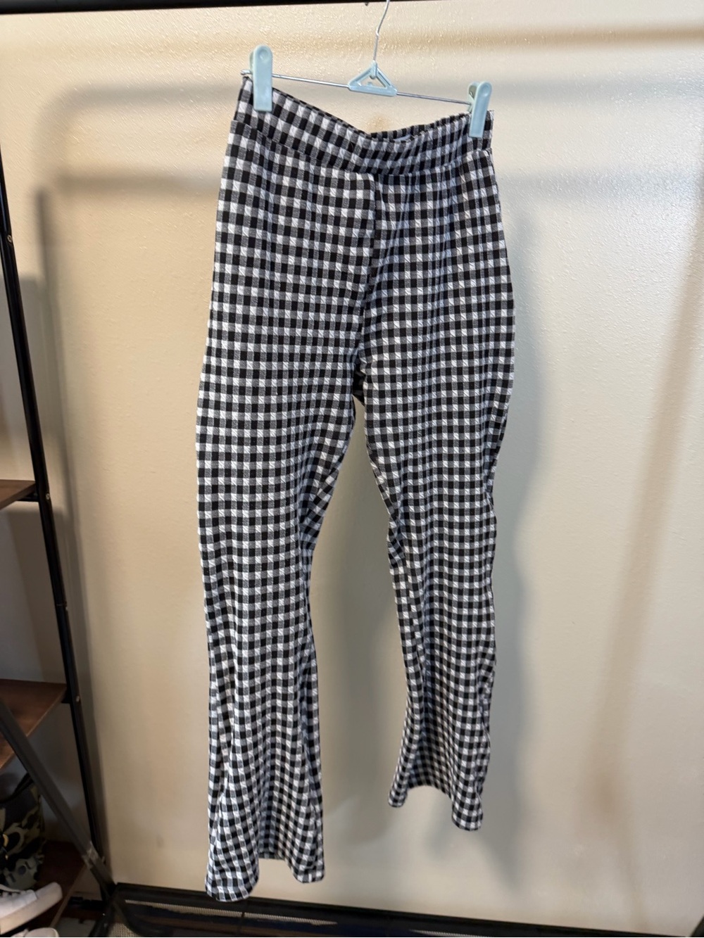 Urban Outfitters Black White Gingham Flare Pants Size M Y2K